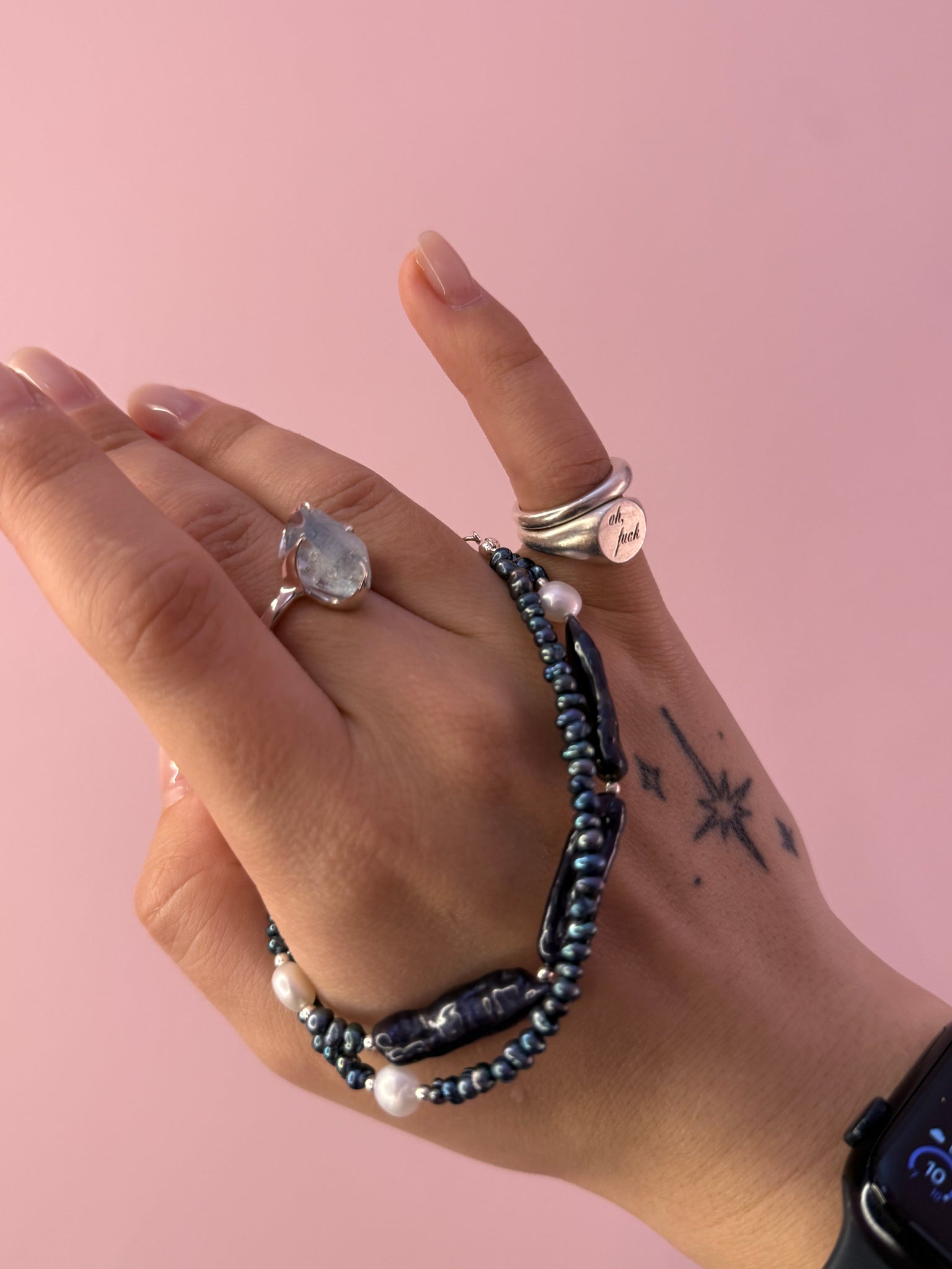 Кольє з міксом перлин бароко