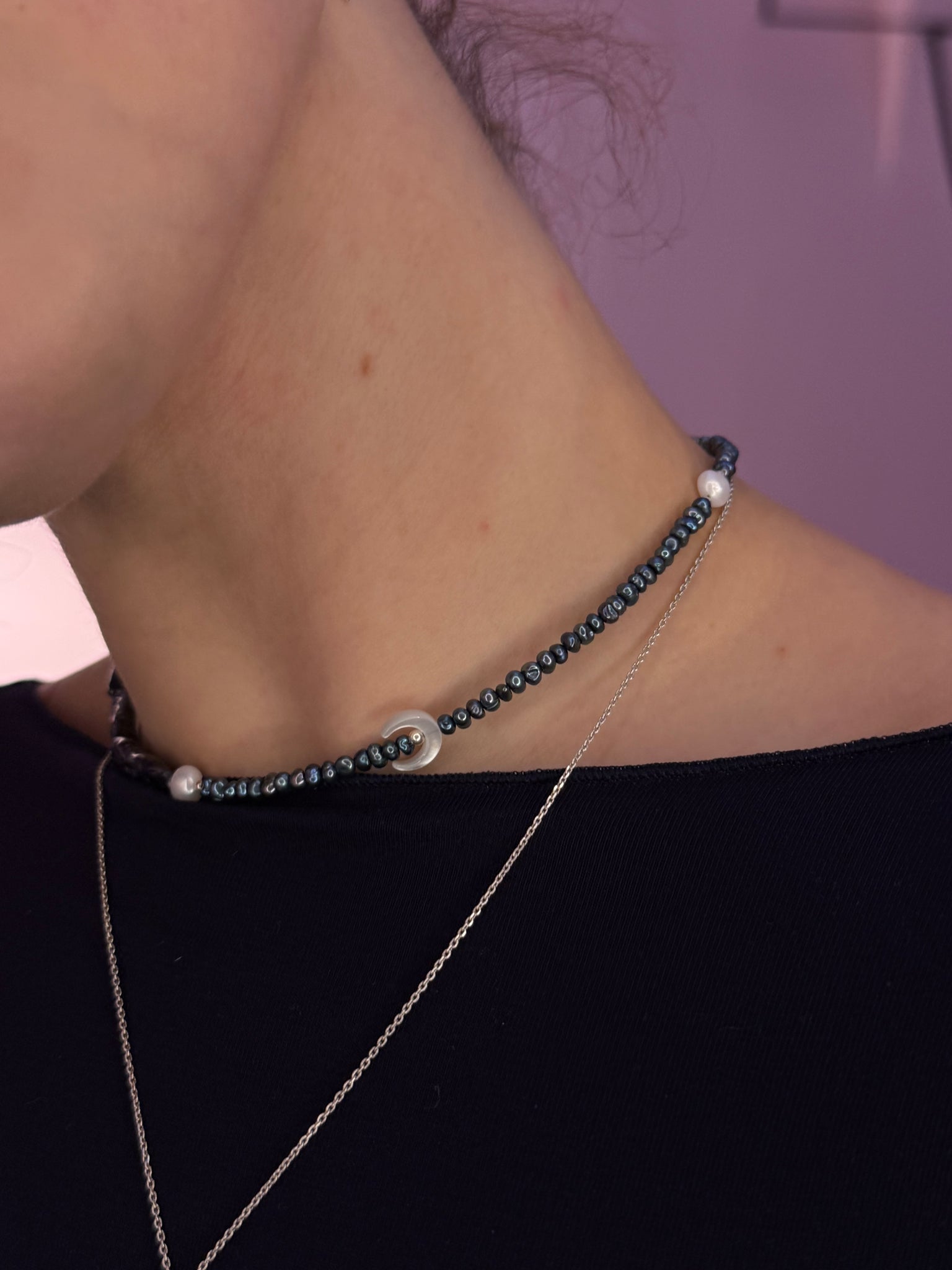 Кольє з міксом перлин бароко