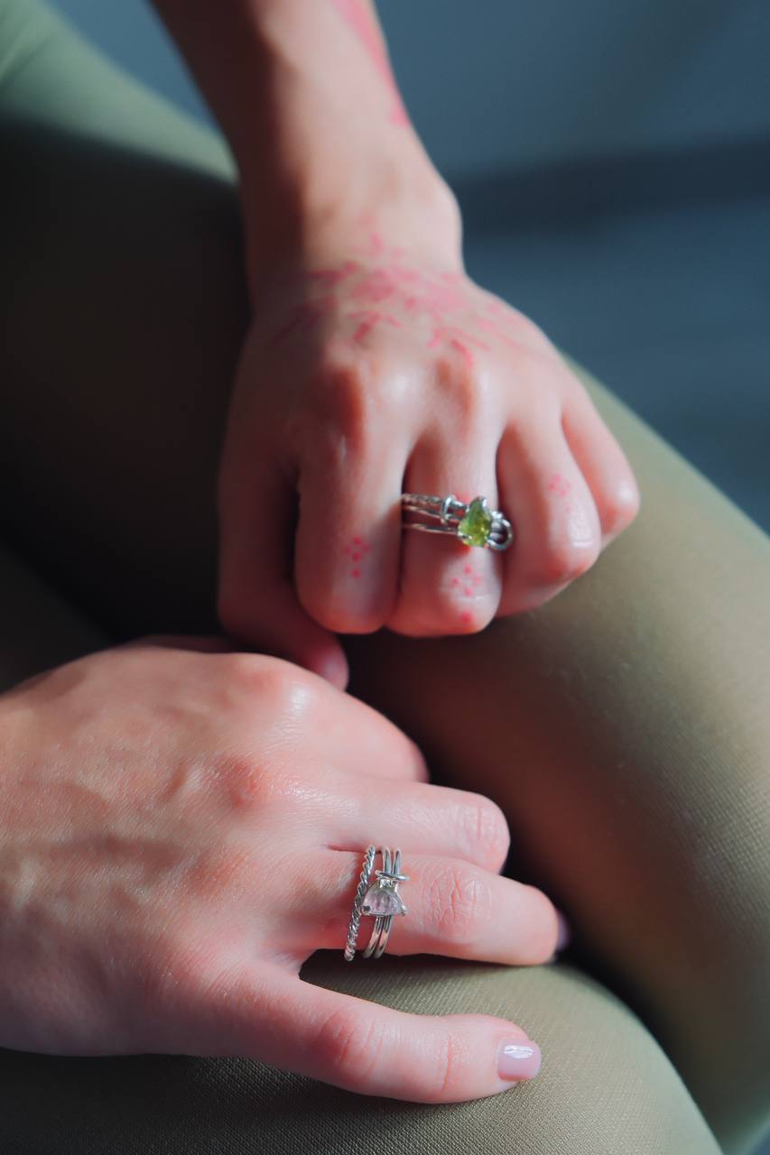 Каблучка «Trinity» з кавуневим турмаліном VEDEKHINAK.jewelry