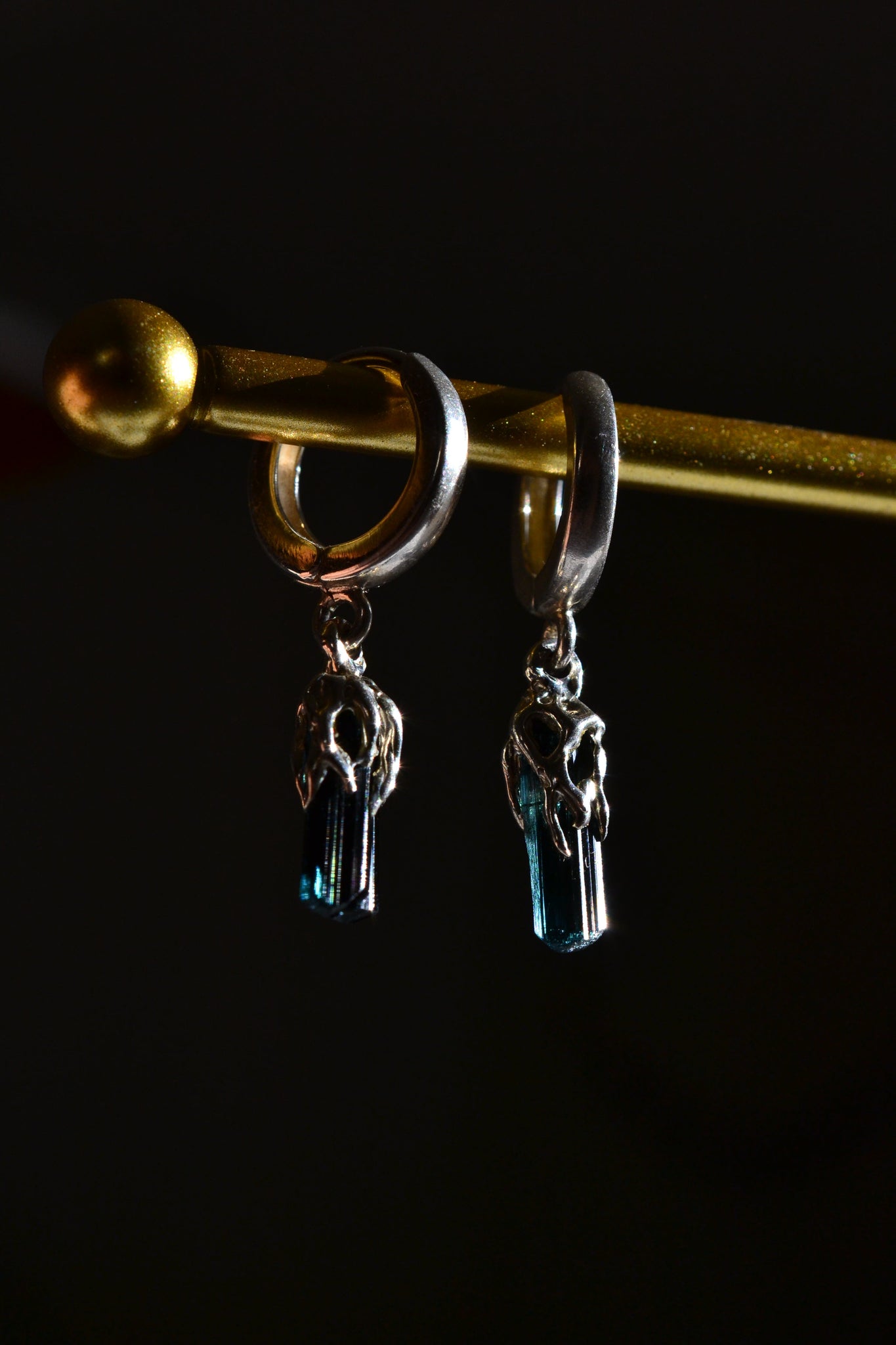 Сережки-конго з темними турмалінами VEDEKHINAK.jewelry
