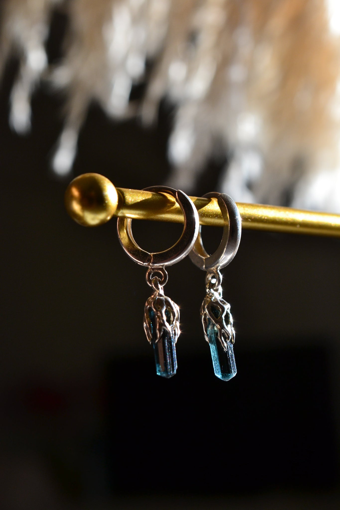 Сережки-конго з темними турмалінами VEDEKHINAK.jewelry
