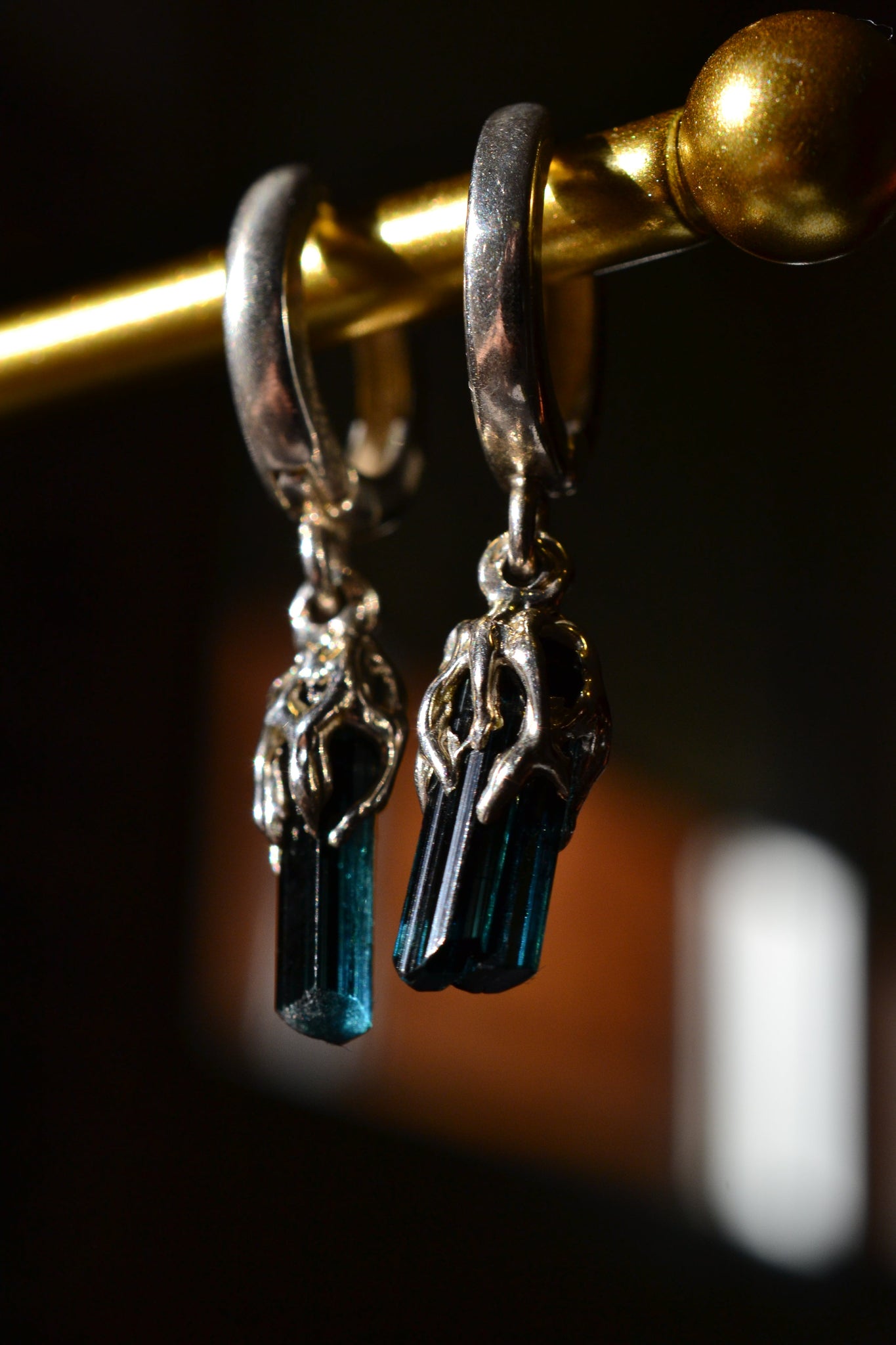 Сережки-конго з темними турмалінами VEDEKHINAK.jewelry