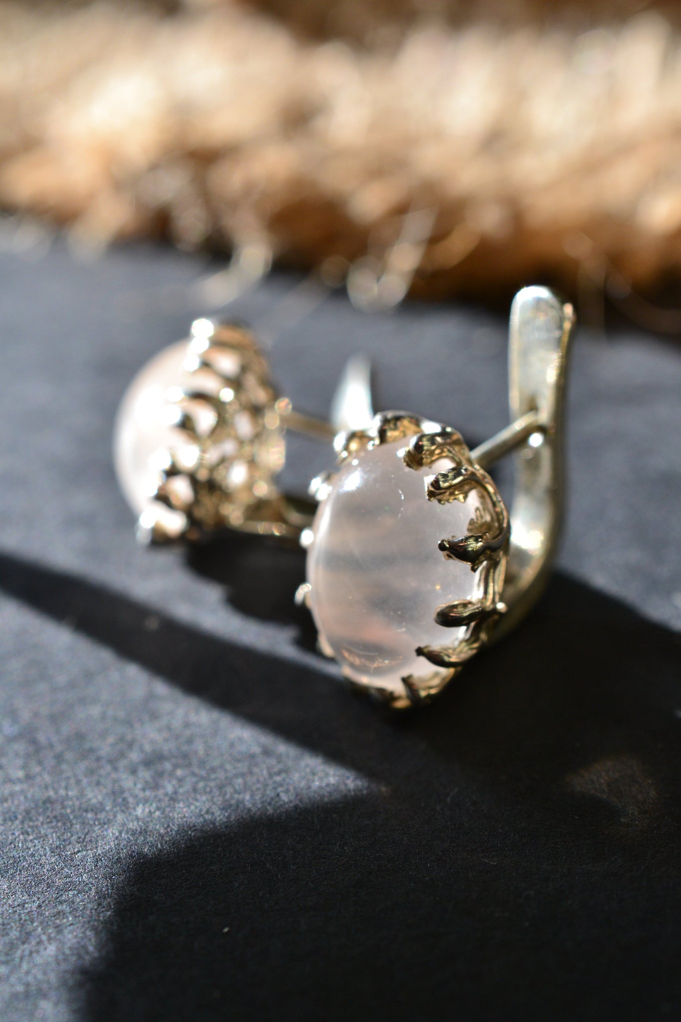 Сережки "Мереживо"з рожевим кварцом VEDEKHINAK.jewelry