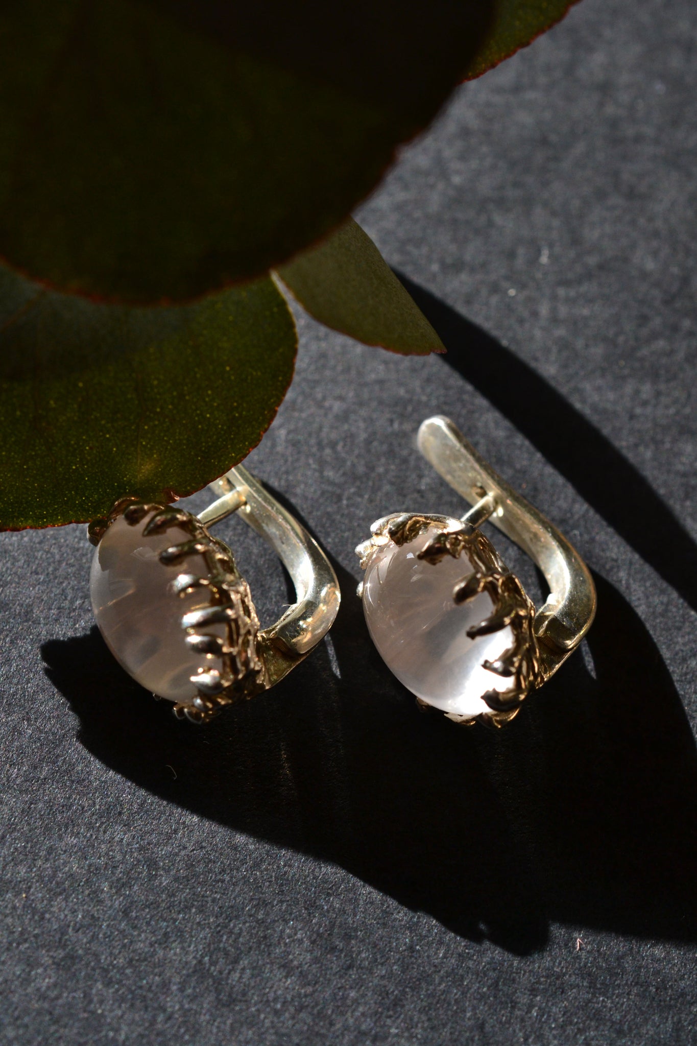 Сережки "Мереживо"з рожевим кварцом VEDEKHINAK.jewelry