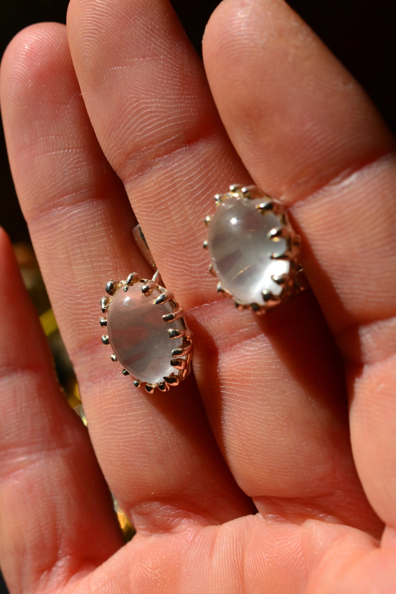 Сережки "Мереживо"з рожевим кварцом VEDEKHINAK.jewelry