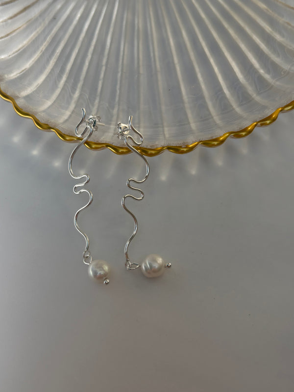 Сережки "Pearl Snake" Basenko jewelry