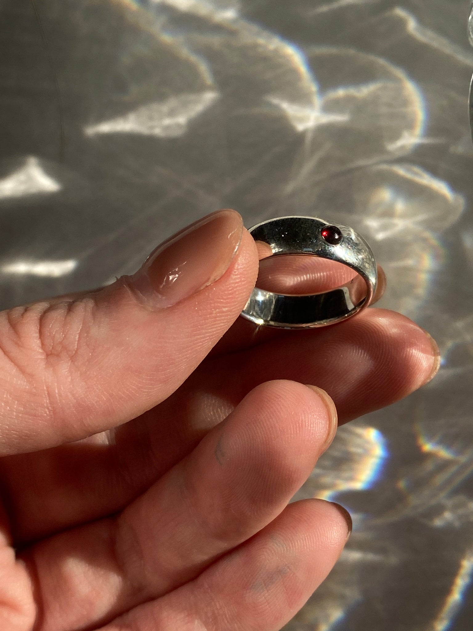 Перстень широкий з гранатом KAI Jewelry