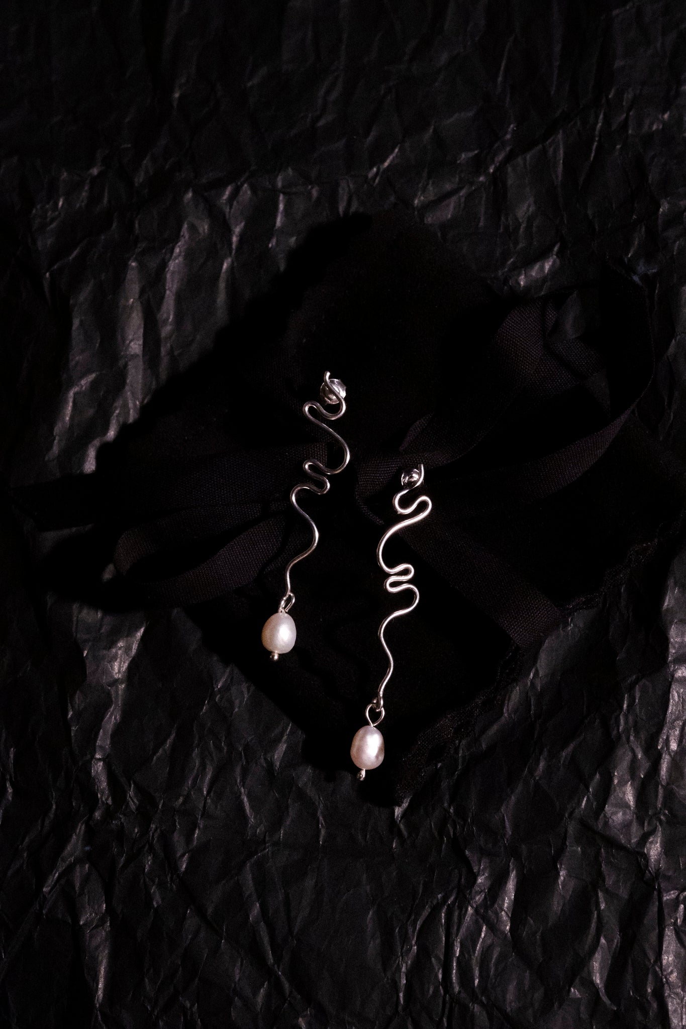 Сережки "Pearl Snake" Basenko jewelry